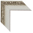 off white antiqued finish with a light silver embossing mirror frame